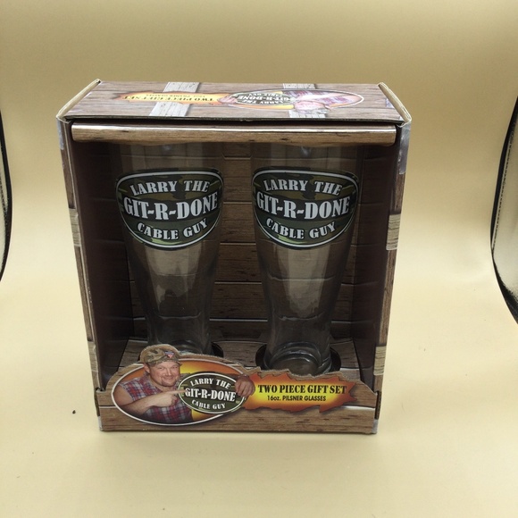 Larry the Cable Guy Git-R-Done Pilsner glasses - Picture 3 of 3